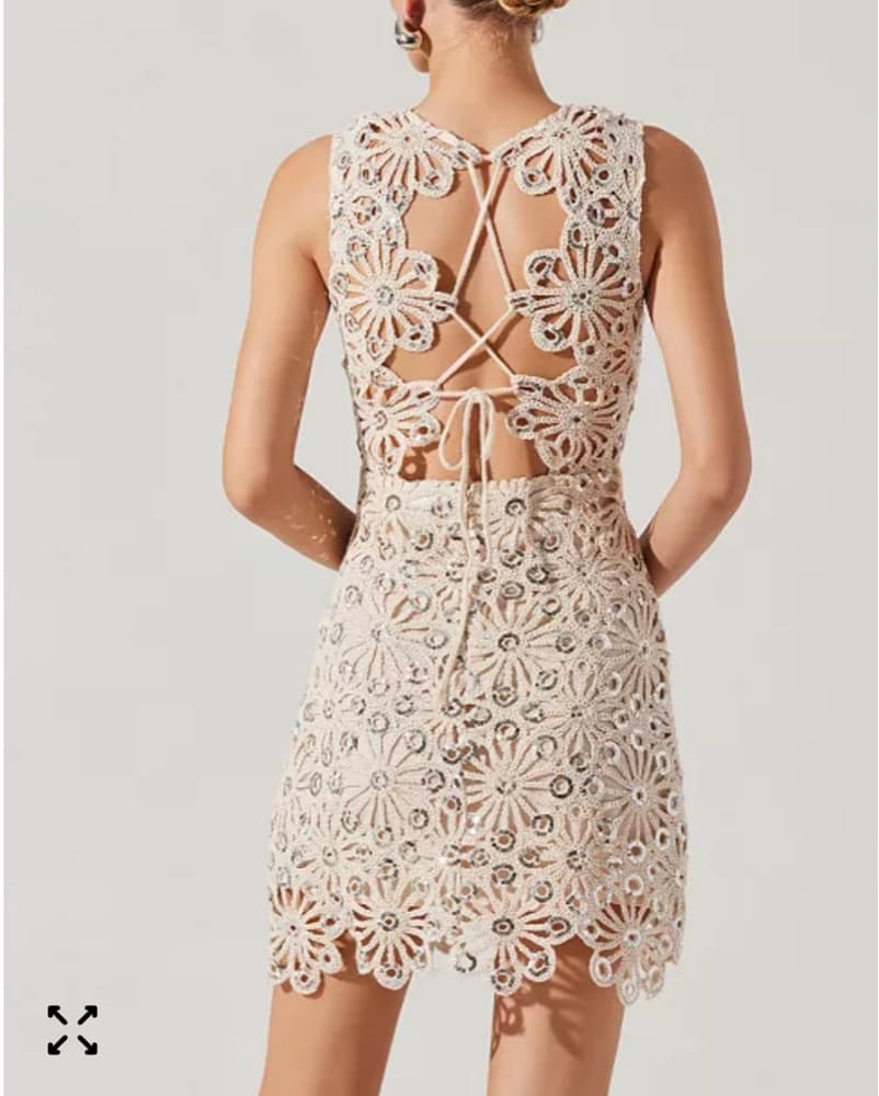 ASTR Crochet Floral Mini Dress - Image 3