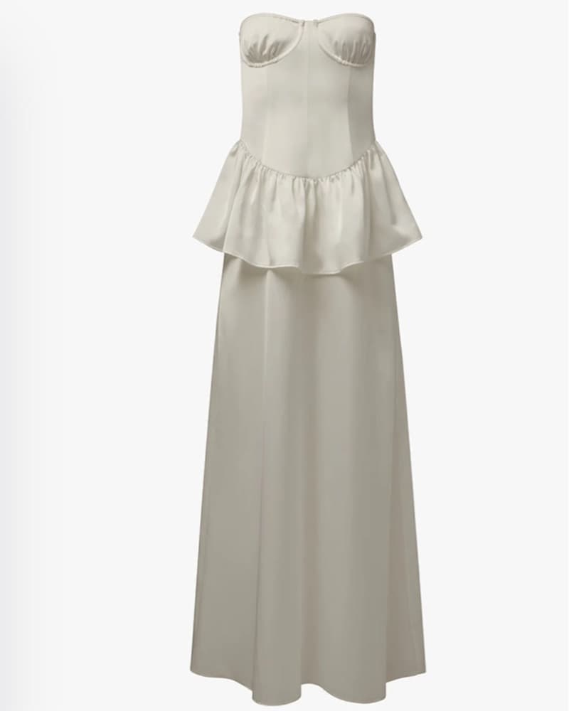 White we wore what Peplum Maxi Dress - Image 1