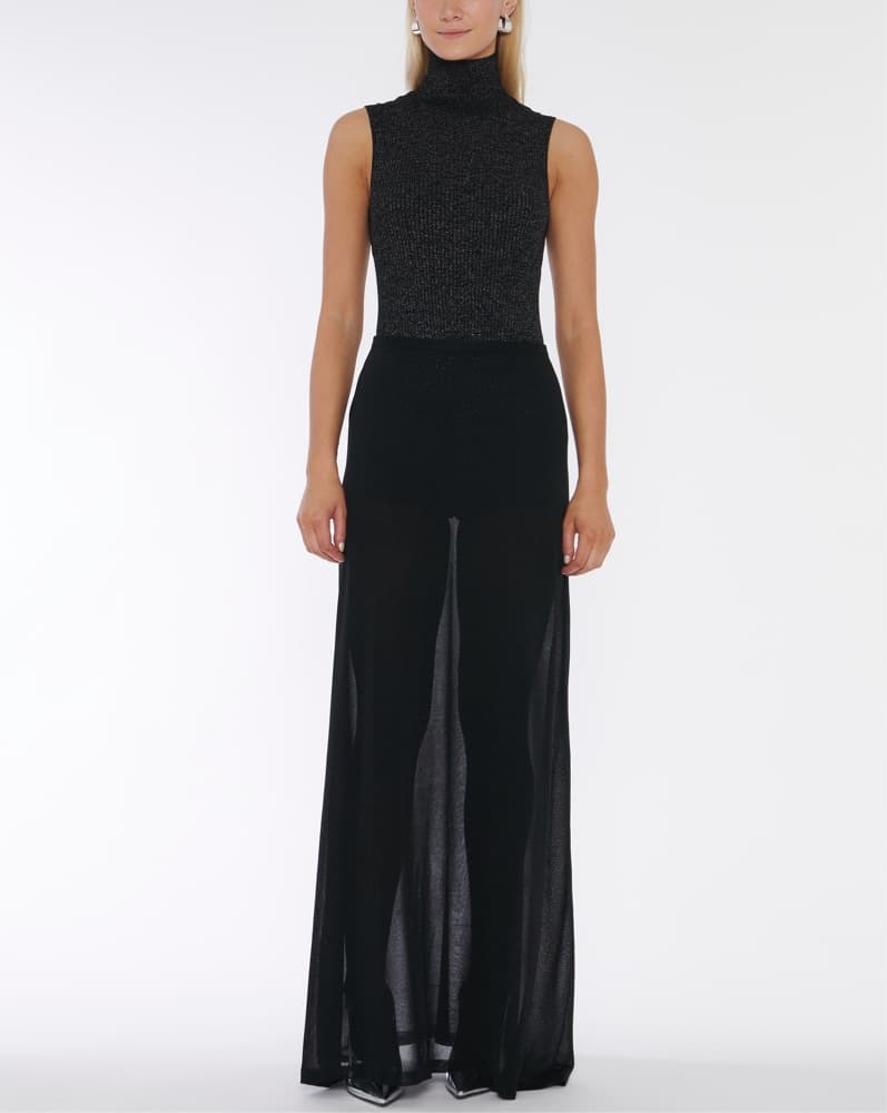  Thong Bodysuit and Sheer Maxi Skirt - Image 1