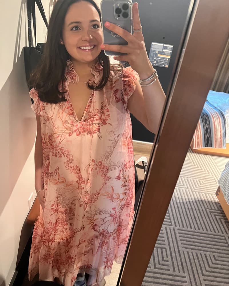 Alex Marie Pink Floral Dress - Image 1