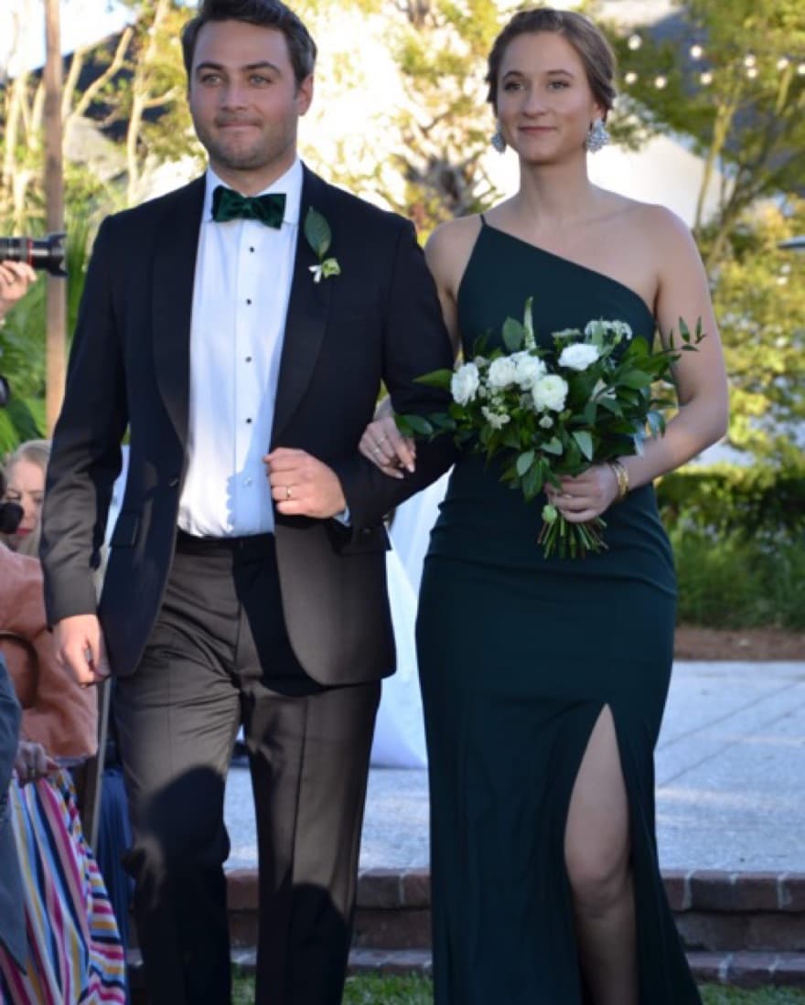 Amsale Bridesmaid Dress Hunter Green - Image 4