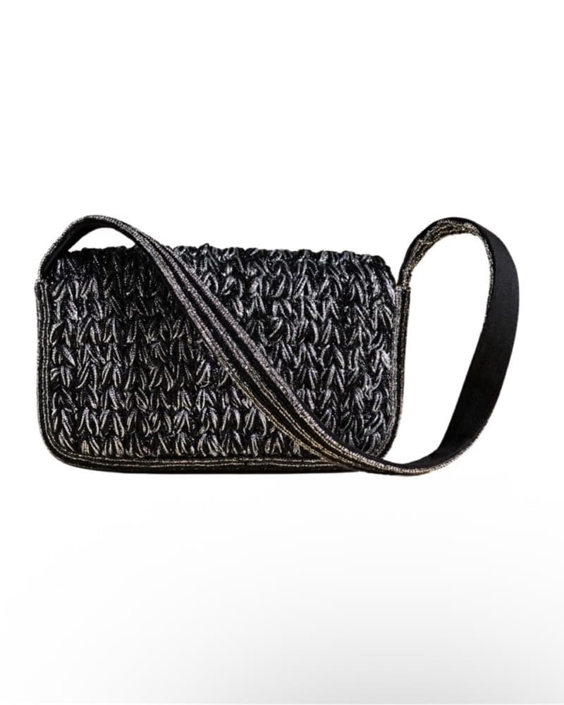 Anthropologie Metallic Woven Handbag - Image 2