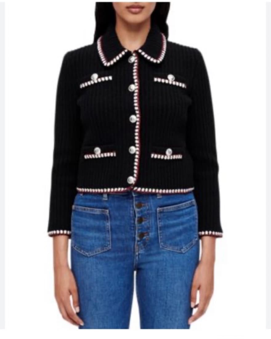 Maje Muscado Collared Cardigan Sweater - Image 1