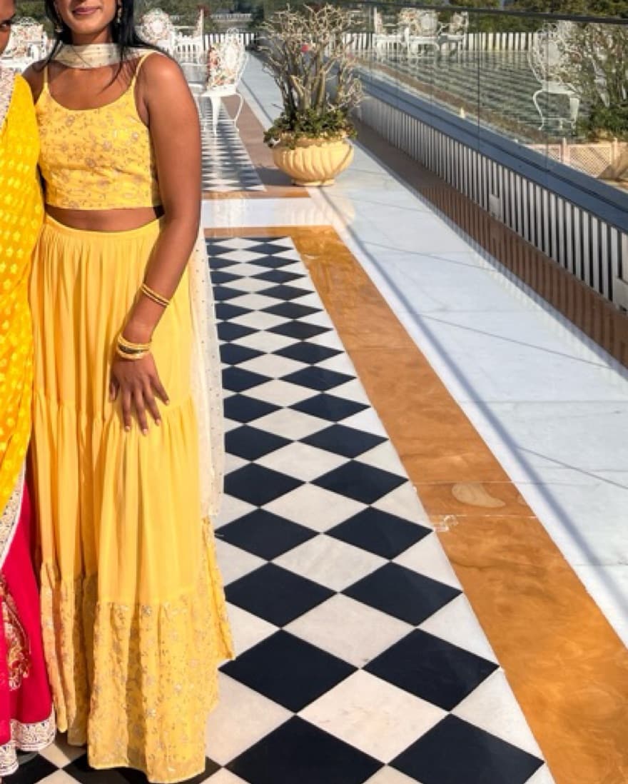 Yellow Two Piece Lehenga - Image 1