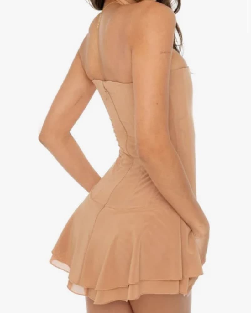 Are You Am I Beige Corset DRESS Xs - Image 3