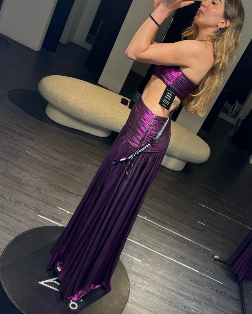 Retrofete Purple Cutout Gown - Image 2