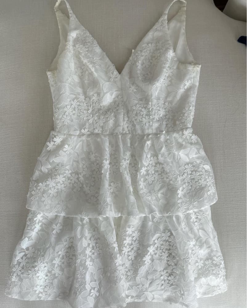 White Lace Mini Dress  - Image 1