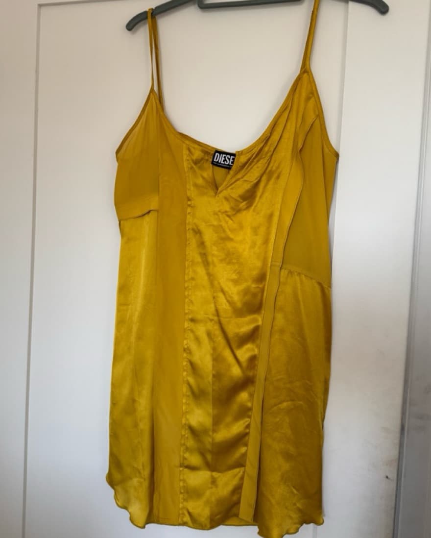 Diesel Yellow Satin Slip Dress - Image 2