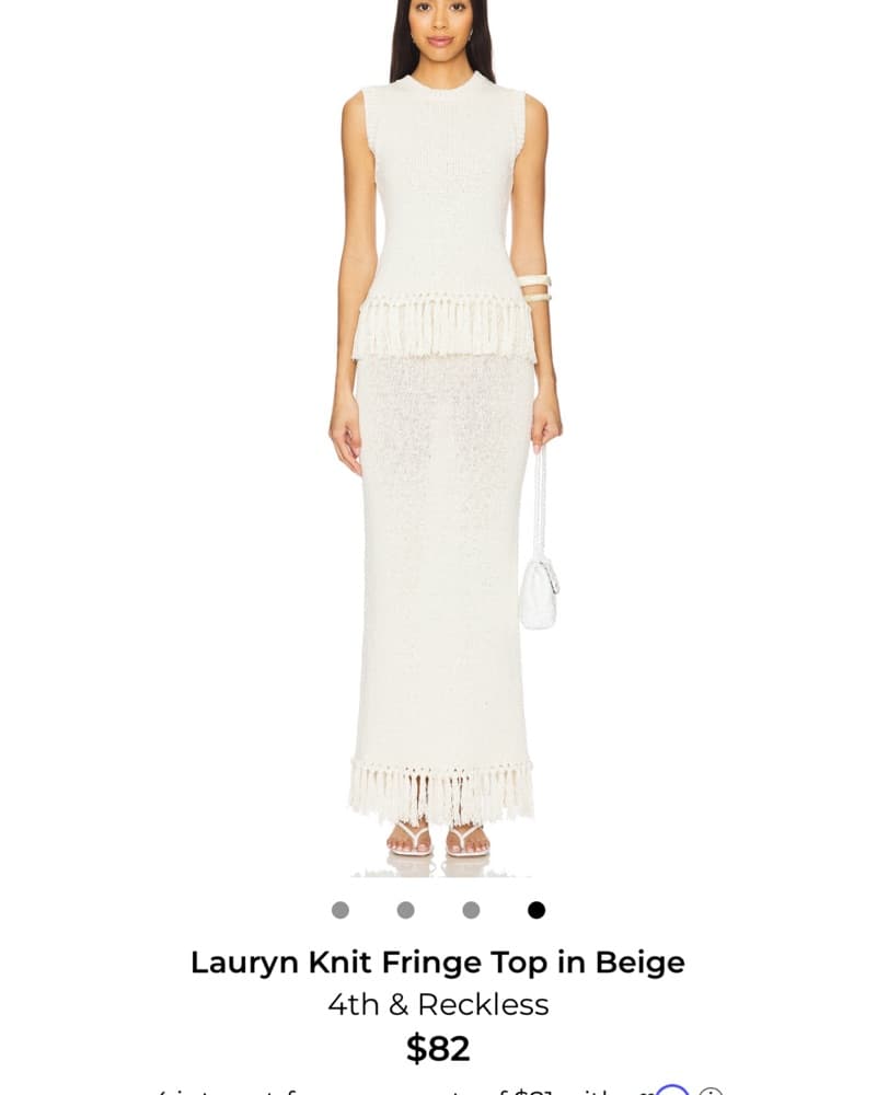 Off White Fringe Knit Set - Image 1
