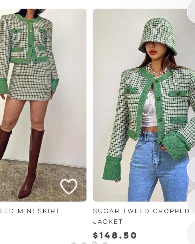 Tweed Set Skirt Jacket & Hat  - Image 2