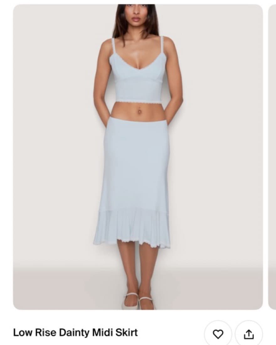 Guizio Light Blue Midi Skirt - Image 1