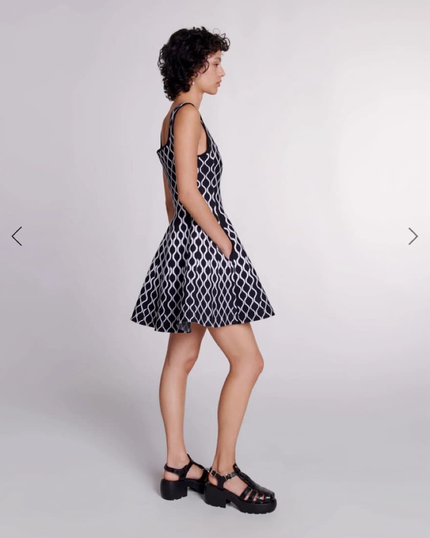 Maje Mini Patterned Knit Dress   - Image 2