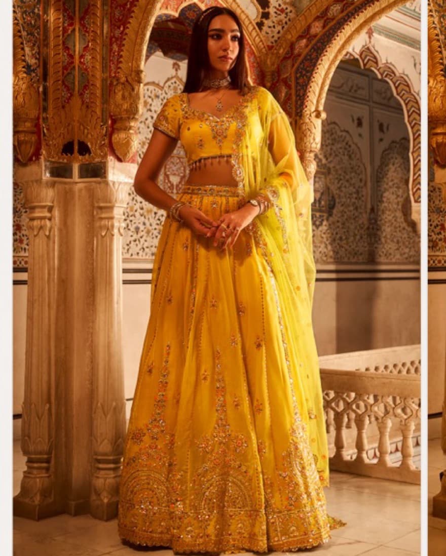 Yellow Embroidered Lehenga - Image 1
