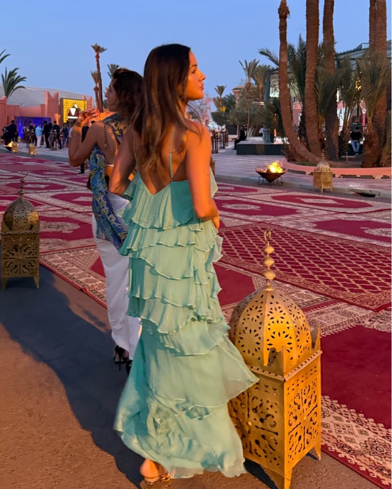 Tiered Ruffle Chiffon Gown - Image 3