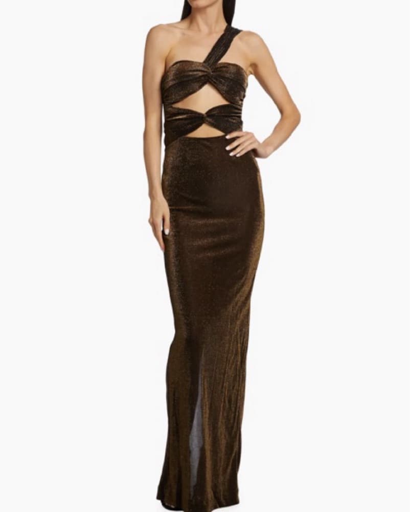 Rony Kobo Abel Shimmer Cut Out Gown - Image 3