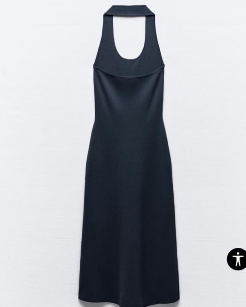 Navy Blue Halter Dress - Image 2