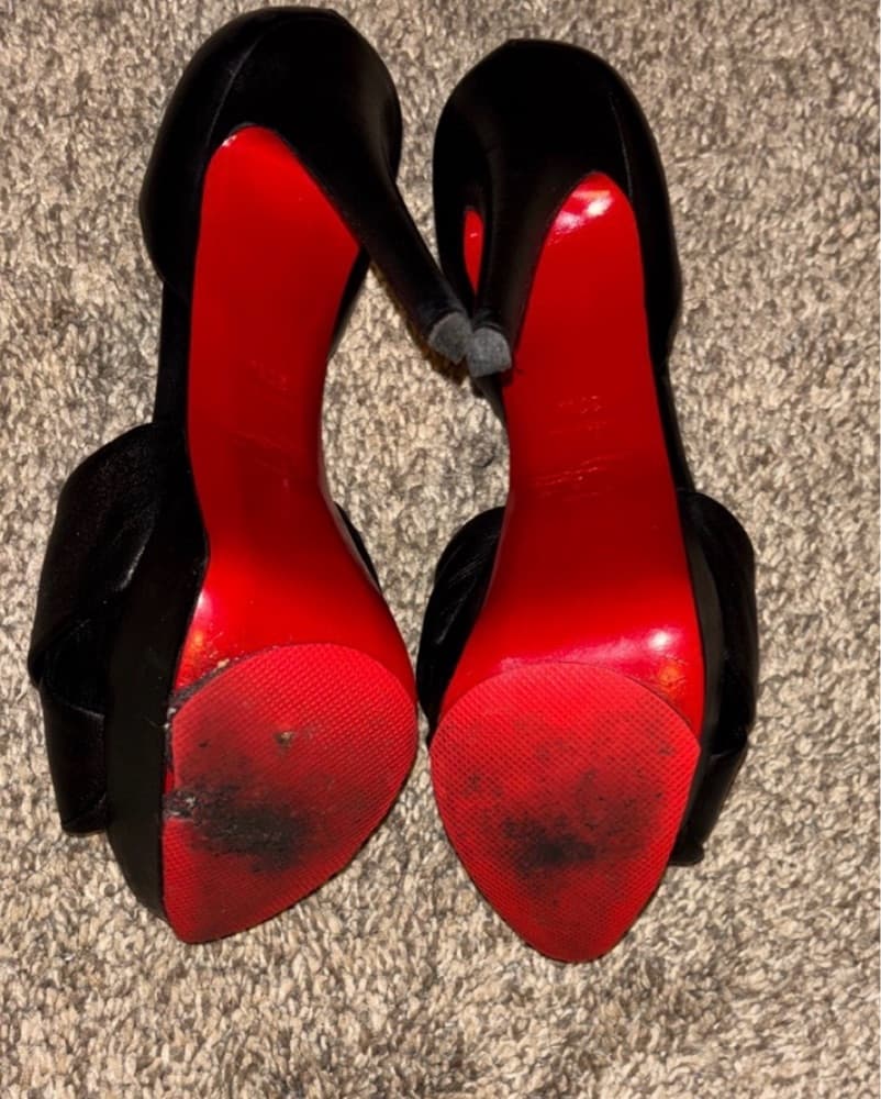 Louboutin Volpi Leather Wrap Heels - Image 3