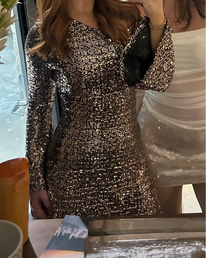 Sparkly Long Sleeve Dress - Image 5