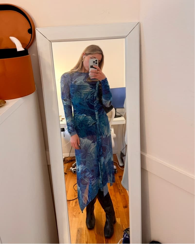 Blue Sea Mesh Dress - Image 4