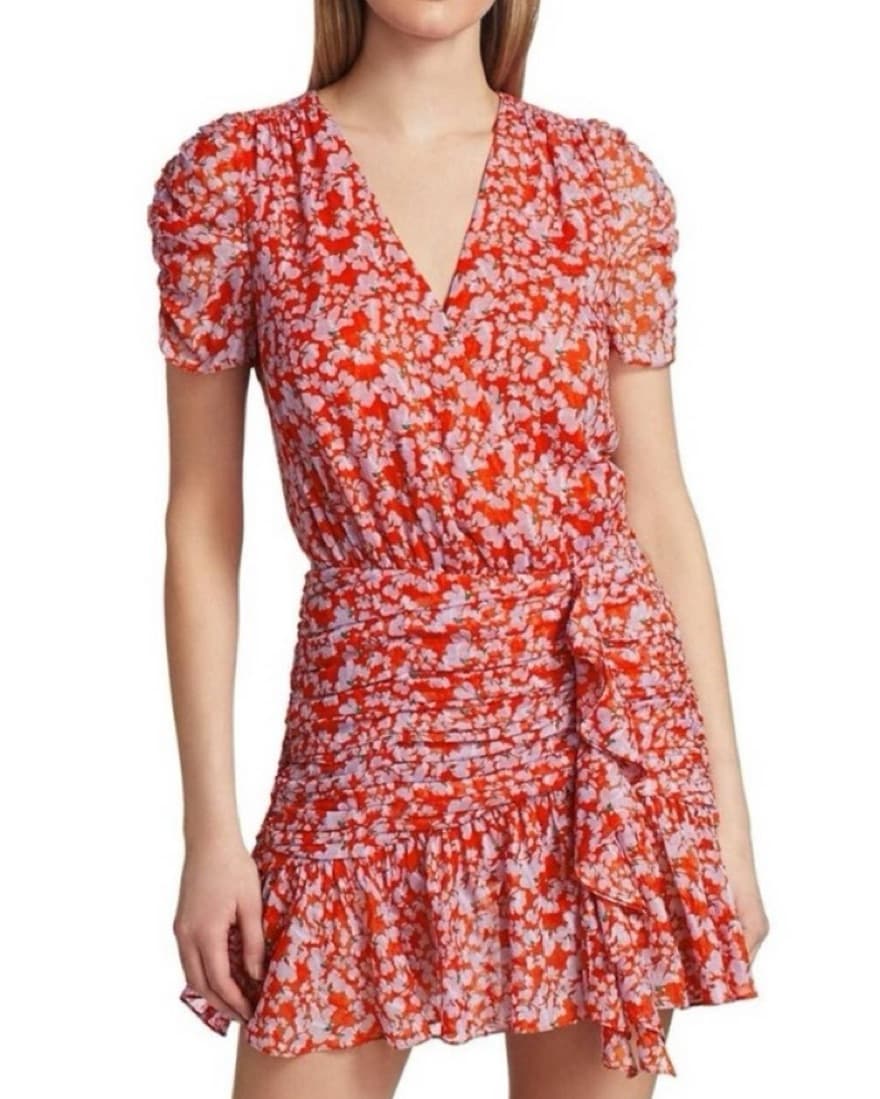 Tanya Taylor Red Floral Mini Dress - Image 1