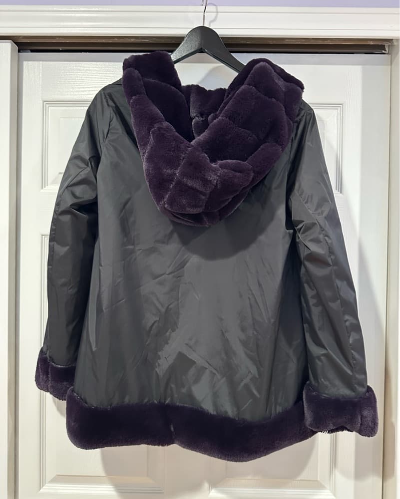 Plush Reversible Faux Fur Hooded Parka - Image 6
