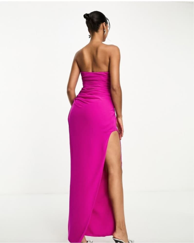 Hot Pink Corset Drape Dress - Image 3