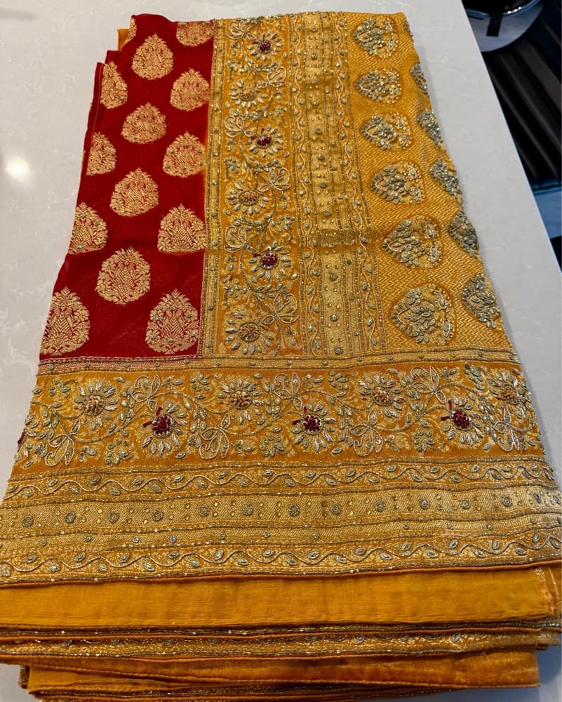 Red and Gold Banarasi Saree - Image 2