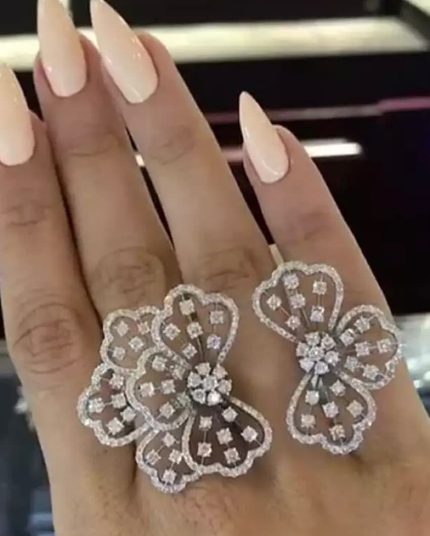 Bowknot Cubic Zircon Crystal CZ Finger R - Image 2