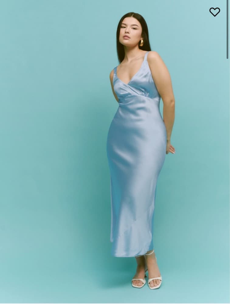 Reformation Blue Silk Dress - Image 1
