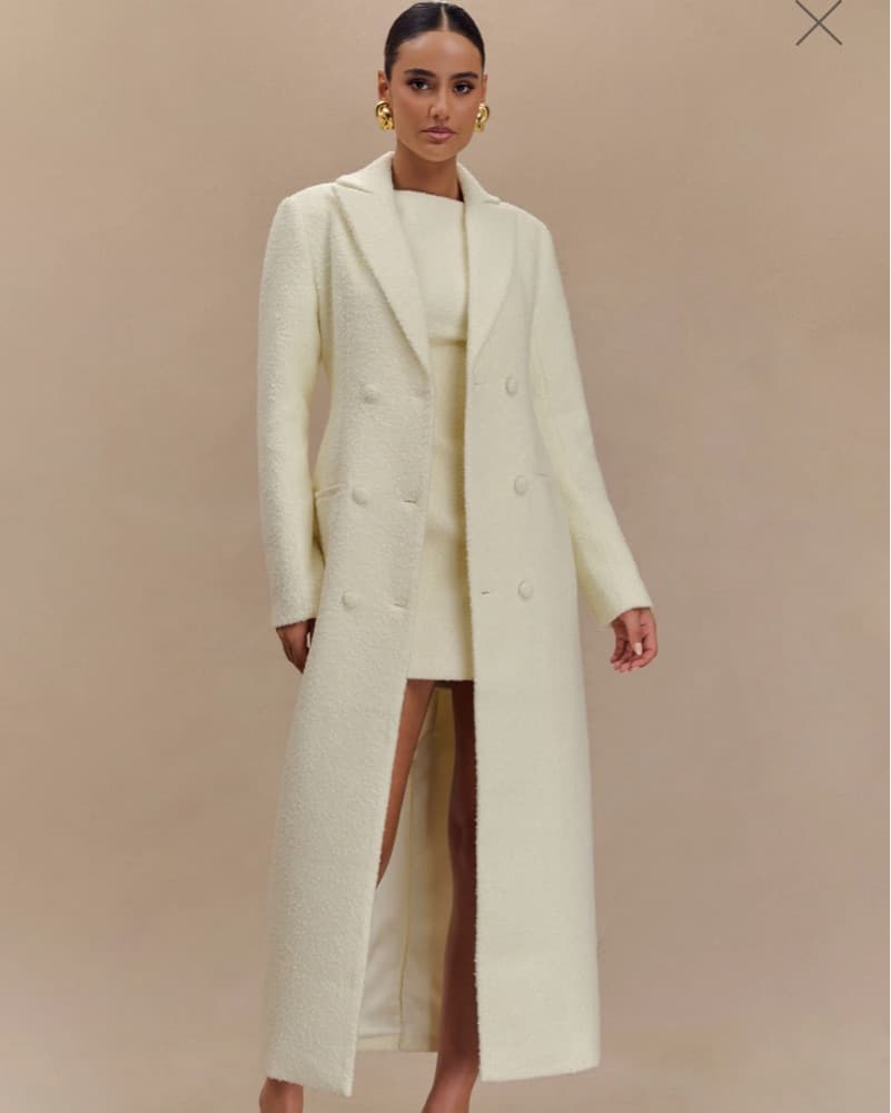 Boucle Coat - Ivory - Image 1