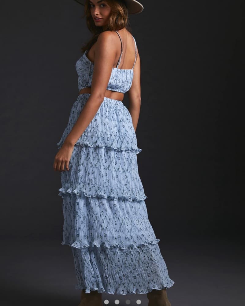 Two Piece Blue Floral Set - Image 3