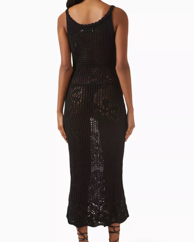 Asta Resort EmmaBlack Crochet Midi Dress - Image 3