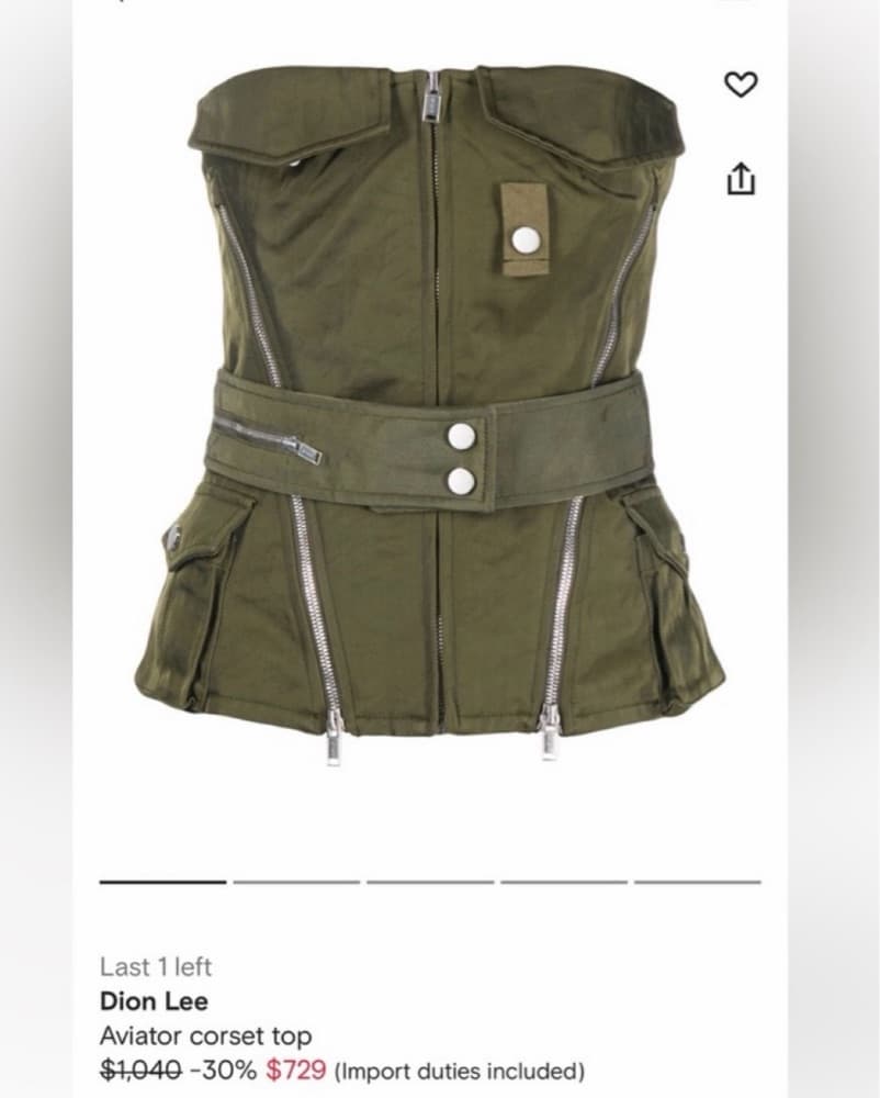 Dion Lee Green Aviator Corset - Image 3