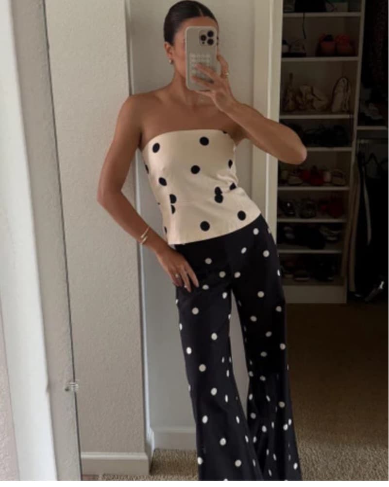 Strapless Linen Top Polka Dot - Image 4