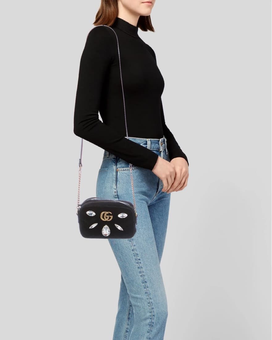 Gucci Velvet Crystal Bag - Image 3