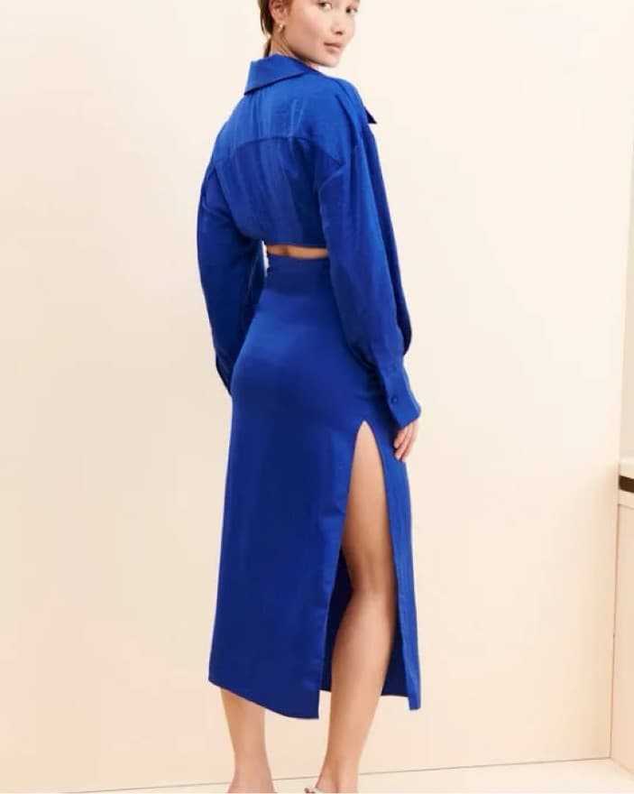 Ronny Kobo Blue Wrap Dress - Image 2