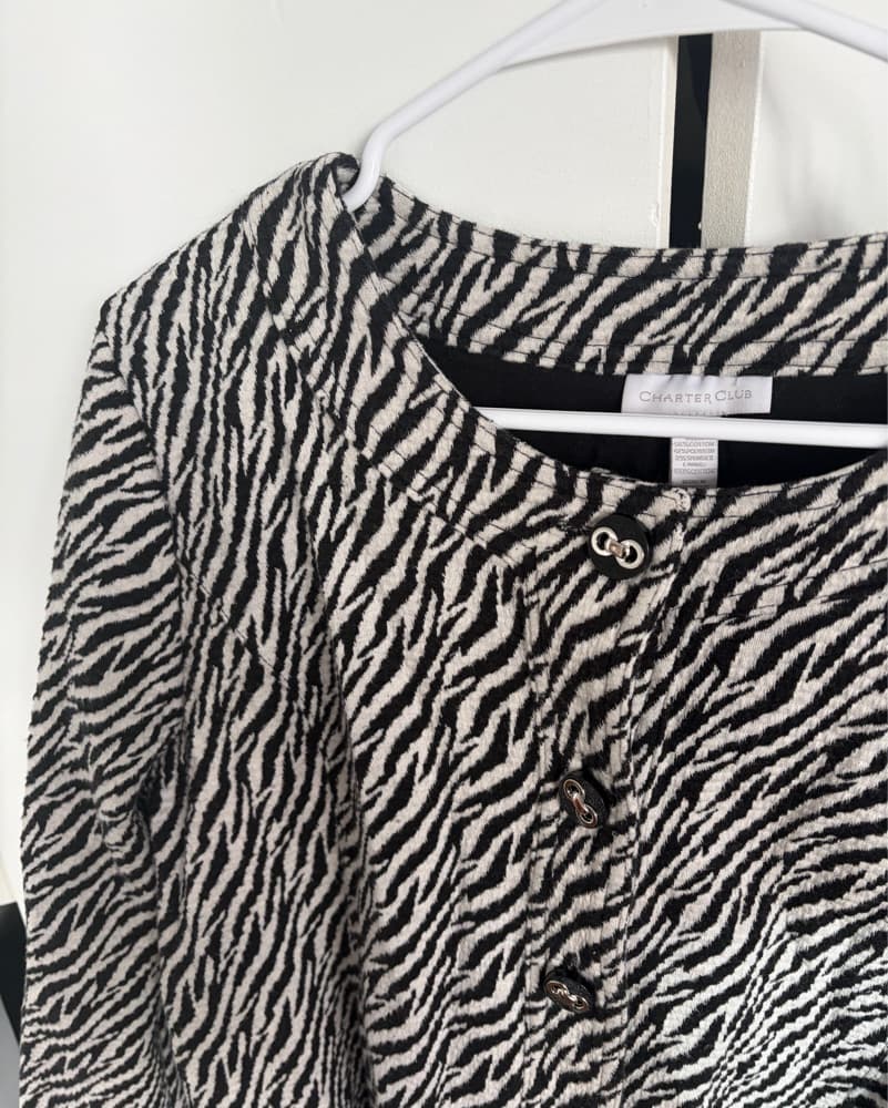 Zebra Button Down Sweater - Image 4