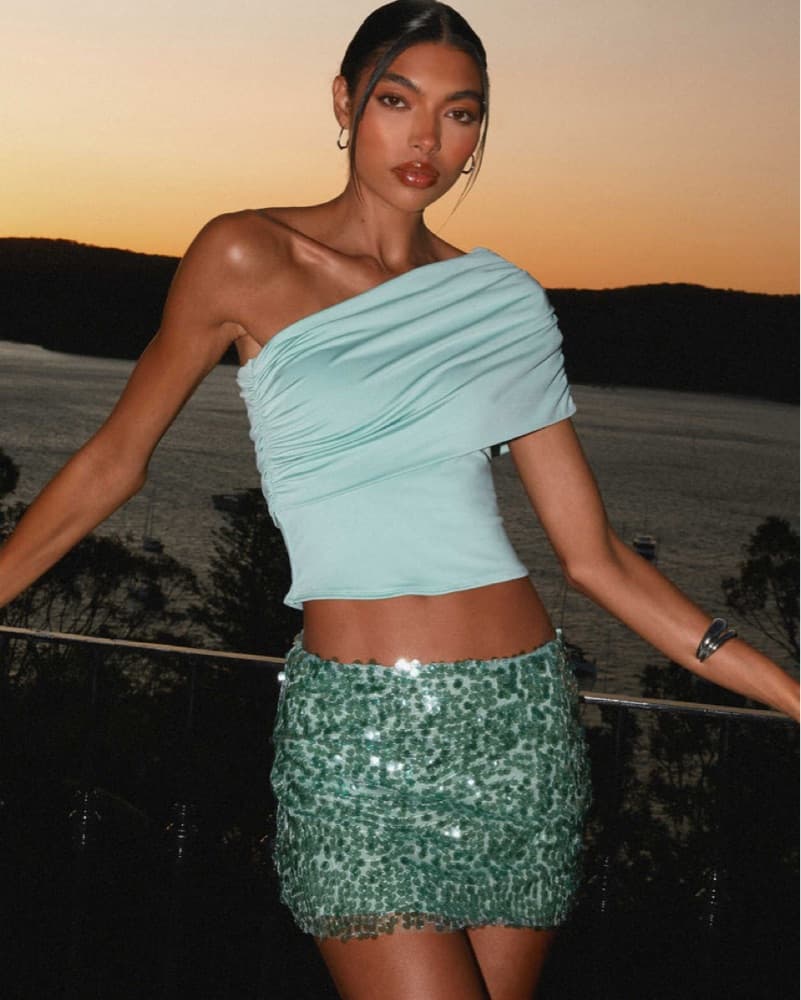 peppermayo blue sequin skirt - Image 1