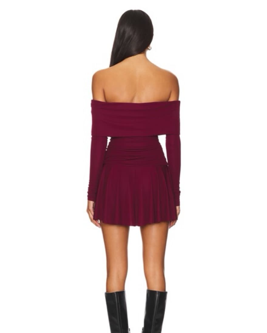 Camila Coelho Burgundy Mini Dress - Image 3