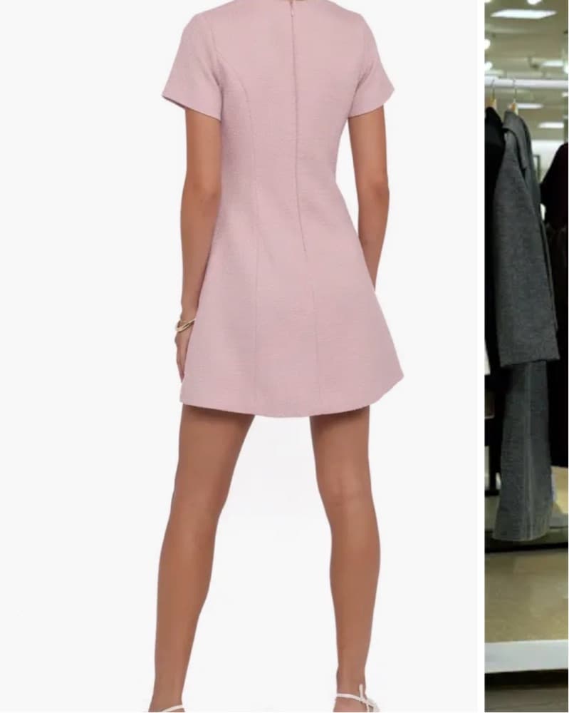 Petal And Pup Pink Tweed Dress - Image 2
