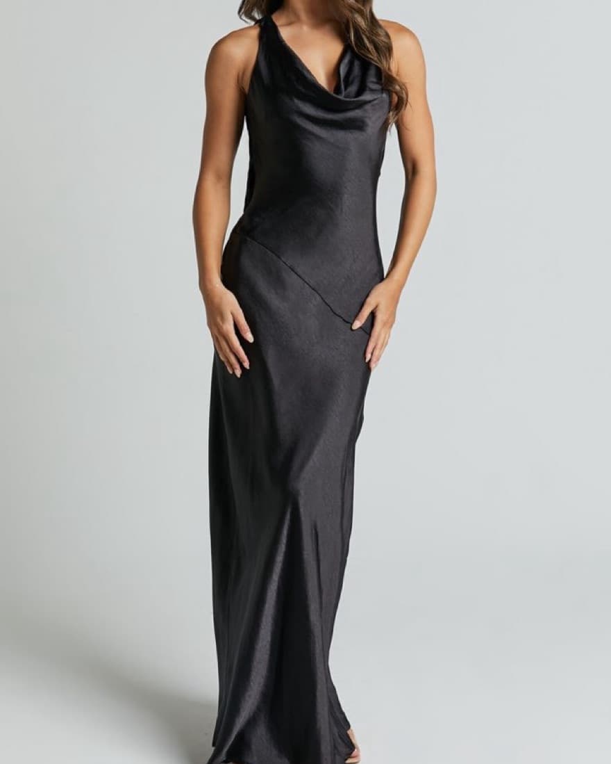 Adilah Satin Cowl Neck Maxi Dress  - Image 2