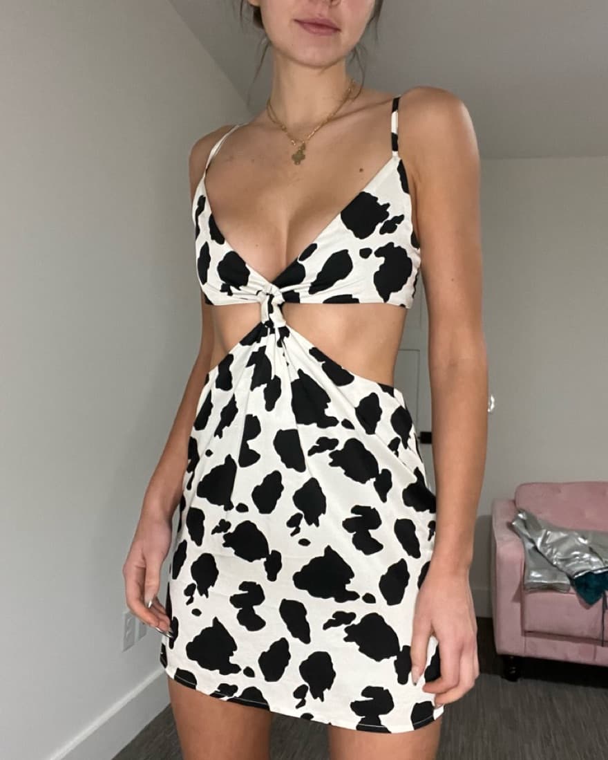 Cow Print Cutout Dress  - Image 1