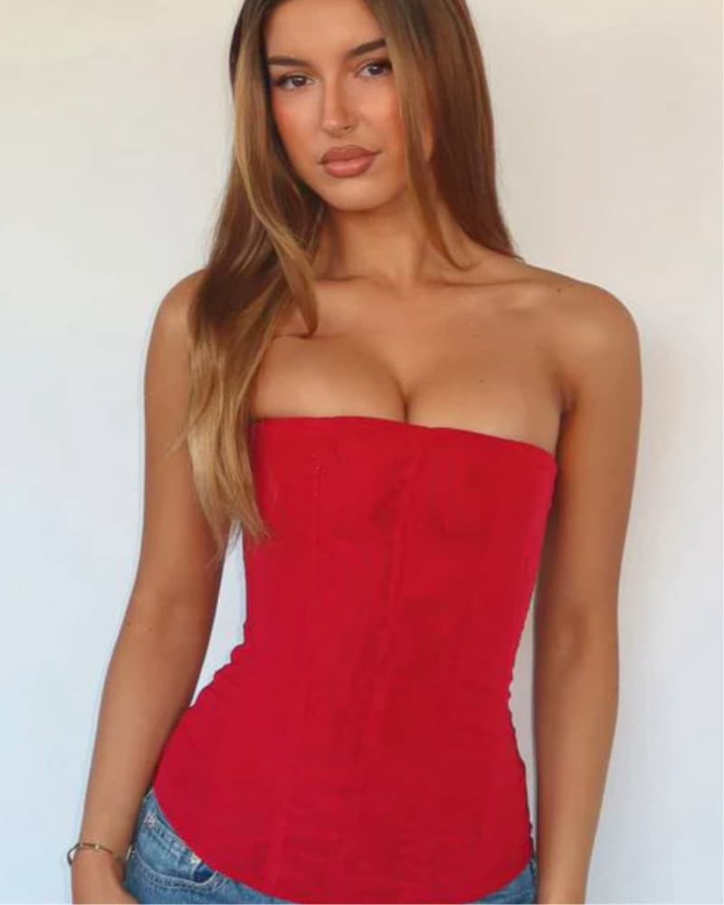 Red Corset Top - Image 1