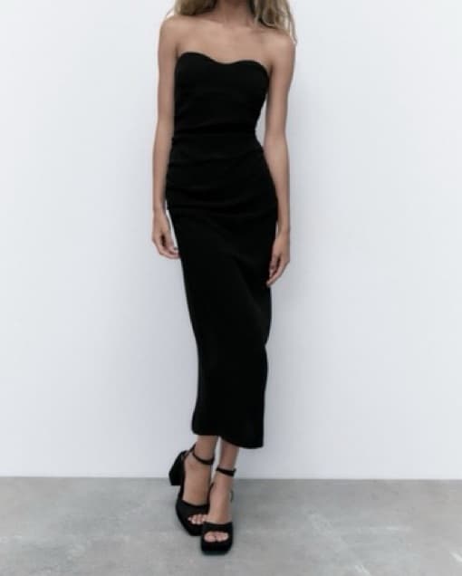 Zara Strapless Ruched Dress - Image 1