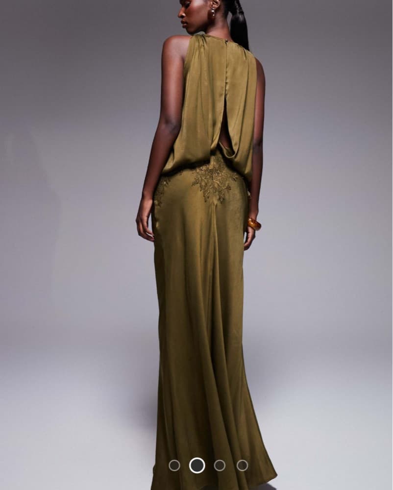 ASOS Satin Maxi Dress With Lace Applique - Image 2