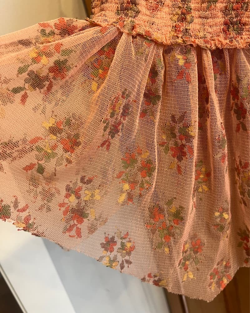 Free People Mesh Pink Floral Top - Image 2