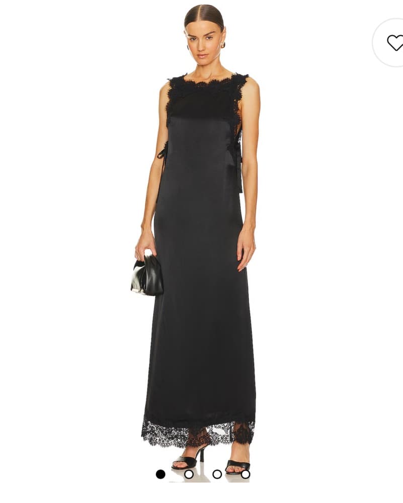Elegant Black Lace Trim Maxi Dress - Image 1