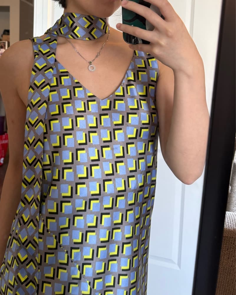 Wildfang 70s Print Midi Dress + Scarf - Image 2
