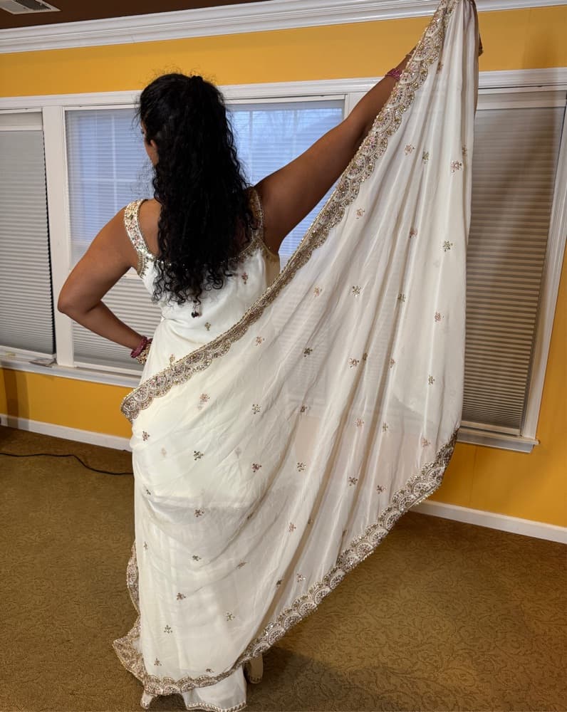 White Gharara/Sharara Indian Outfit - Image 5