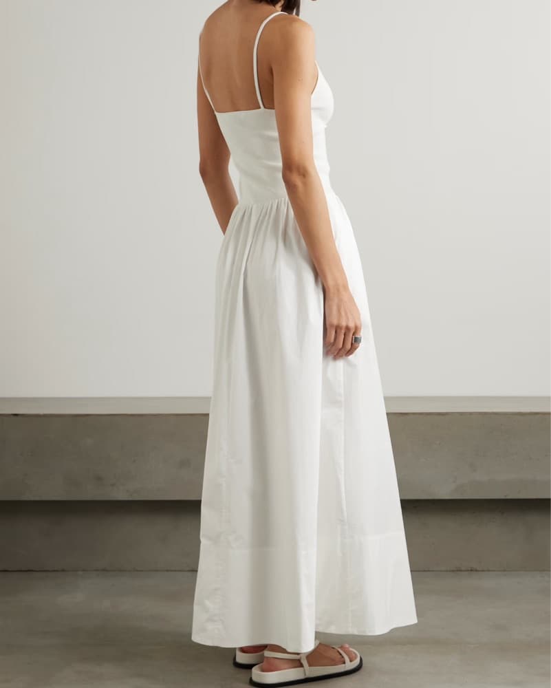 St Agni Cutout Drop Waist Poplin Dress - Image 4